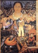 Diego Rivera Allegory of California oil painting artist